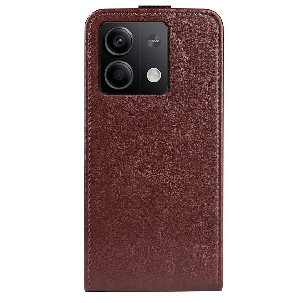 Függőleges flip tok Xiaomi Redmi Note 13 5G - barna színben