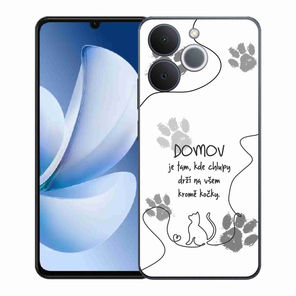 Gél borító mmCase a Realme Note 70T készülékhez - macska motívum fehér háttérrel