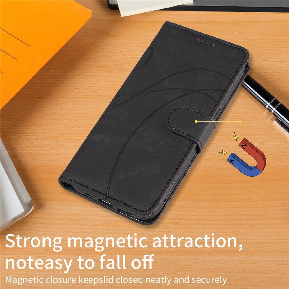 Ívelt könyvtáska a Realme 14 5G/14T 5G készülékhez - fekete