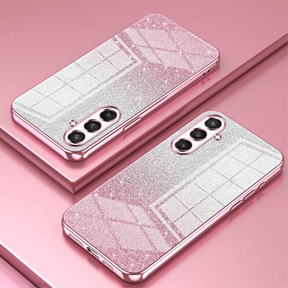Vágott zselés csillogó tok Samsung Galaxy S23 FE készülékhez - rózsaszín