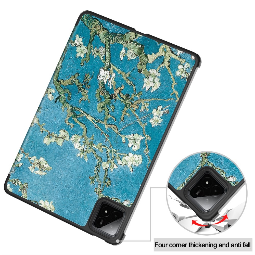 Patty intelligens pozicionáló táblagép tok Xiaomi Pad 7/7 Pro - fehér virágok