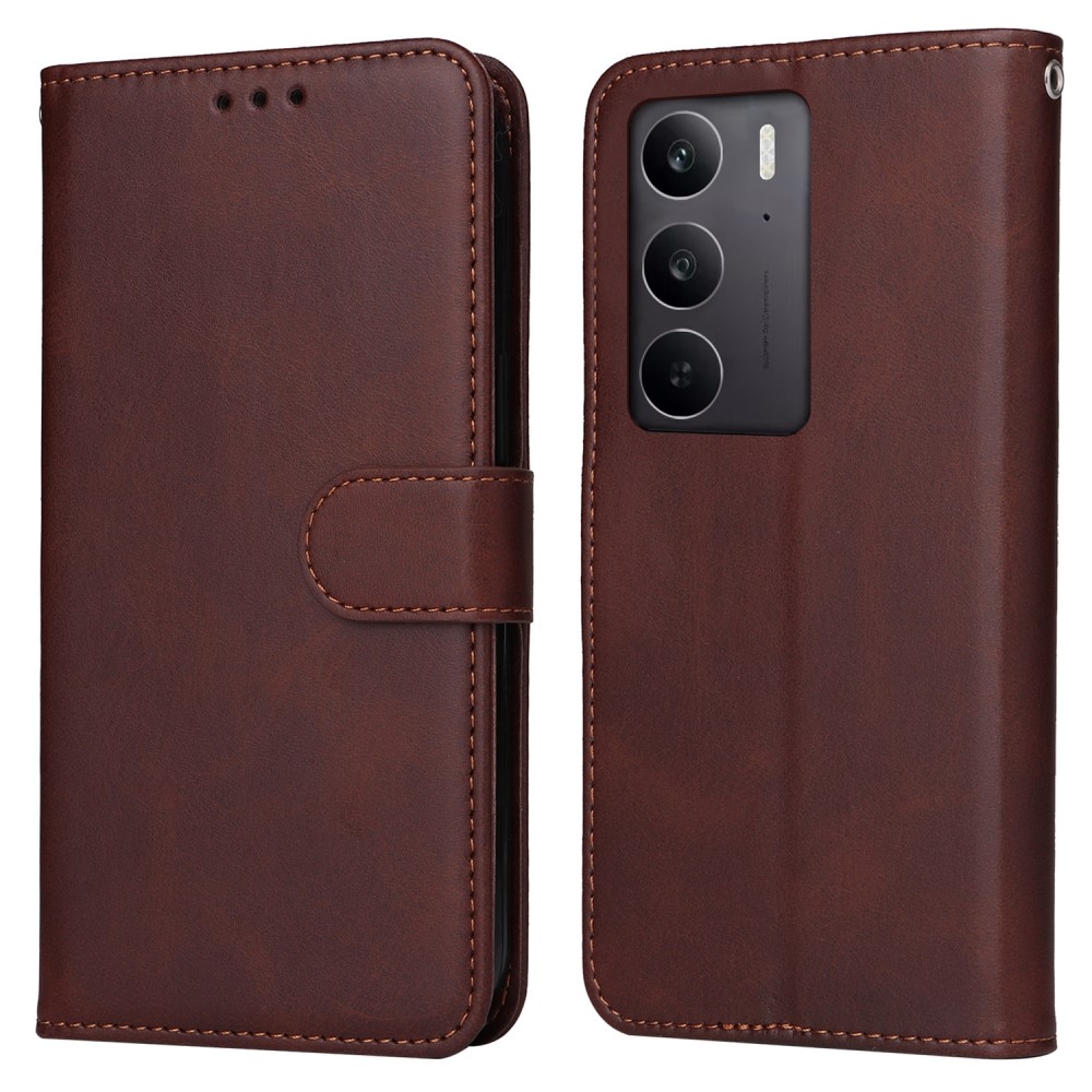 Könyvtáska a Realme 14x 5G/Realme C75 készülékhez - barna színű