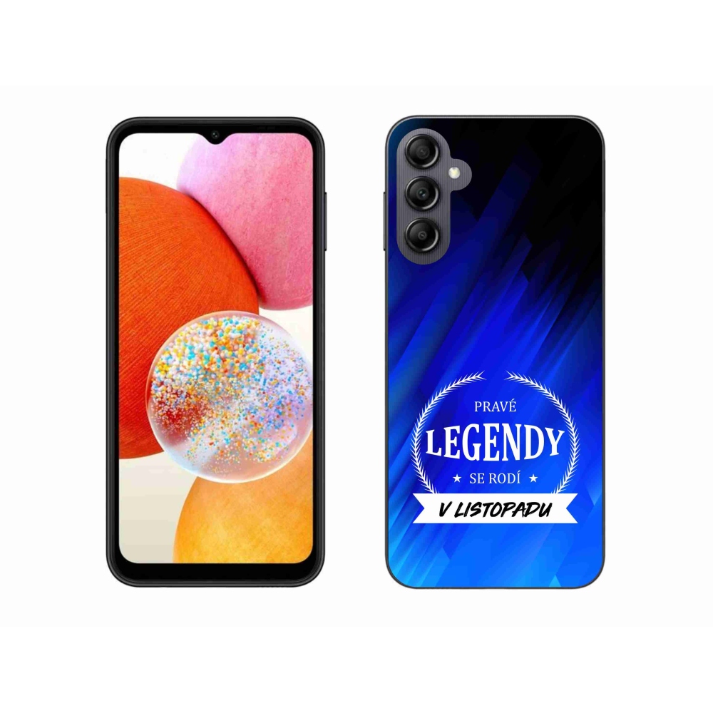 Gél borítás mmCase Samsung Galaxy A14 4G/5G - Legends in November kék háttérrel