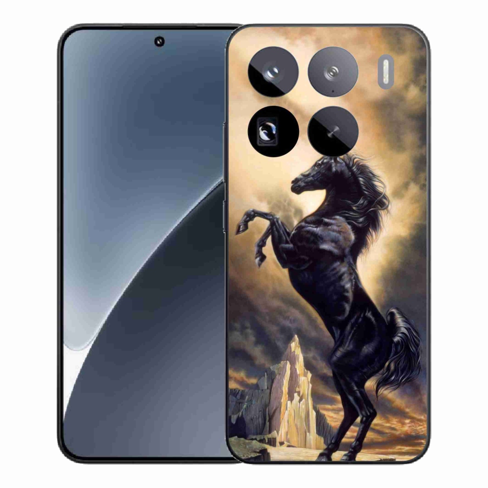 Gél borítás mmCase a Xiaomi 15 Pro-hoz - fekete rajzfilm ló