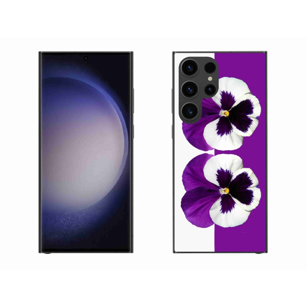 Gél védőhuzat mmCase Samsung Galaxy S23 Ultra 5G - lila és fehér virág