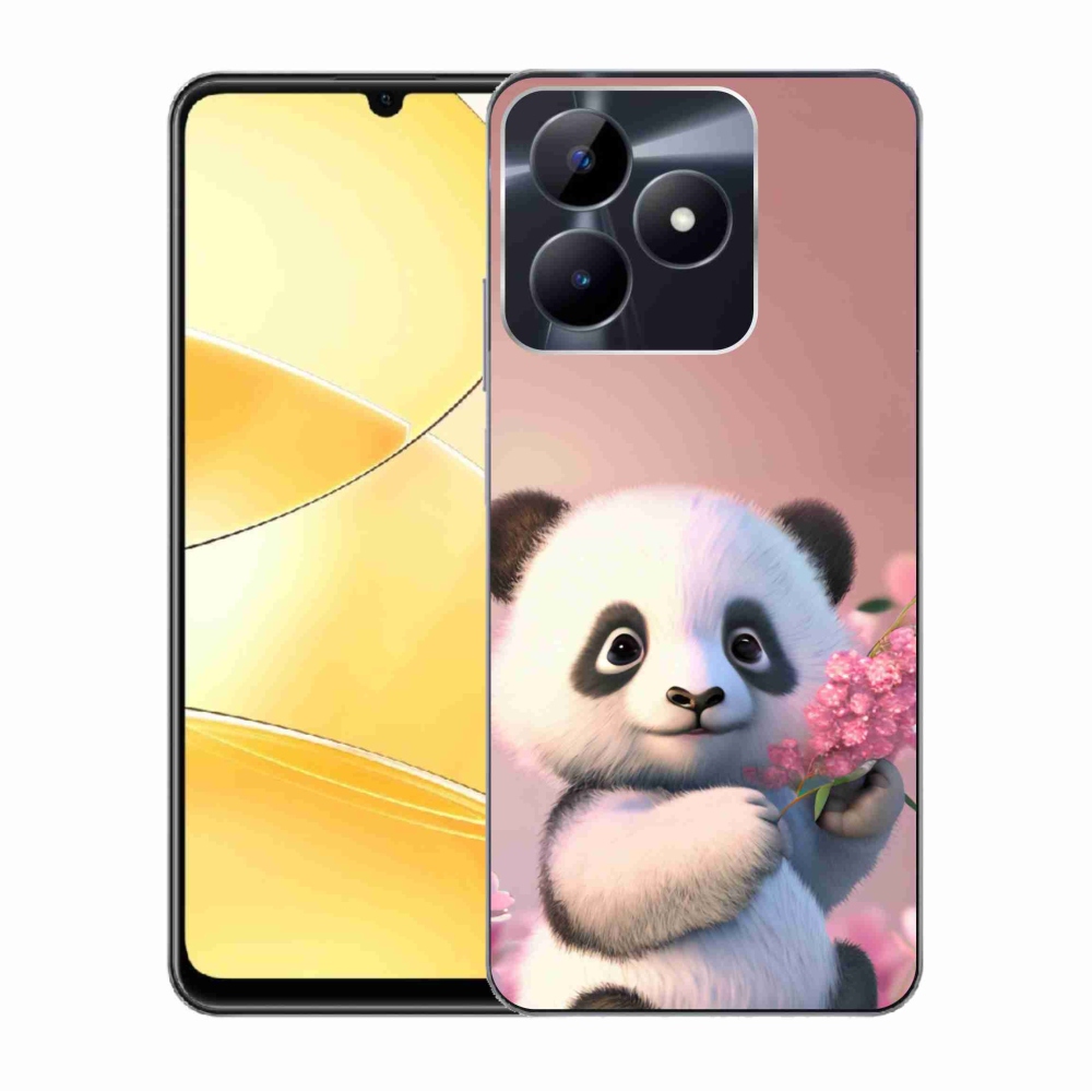Zselés borító mmCase a Realme C51/C53 készülékhez - aranyos panda