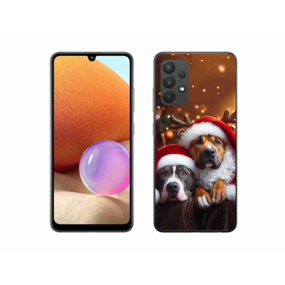 Gél borítás mmCase Samsung Galaxy A32 4G - Karácsonyi kutyák