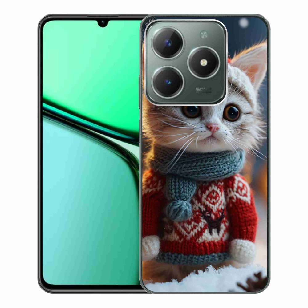 Gél borítás mmCase a Realme C61 készülékhez - cica pulóverben