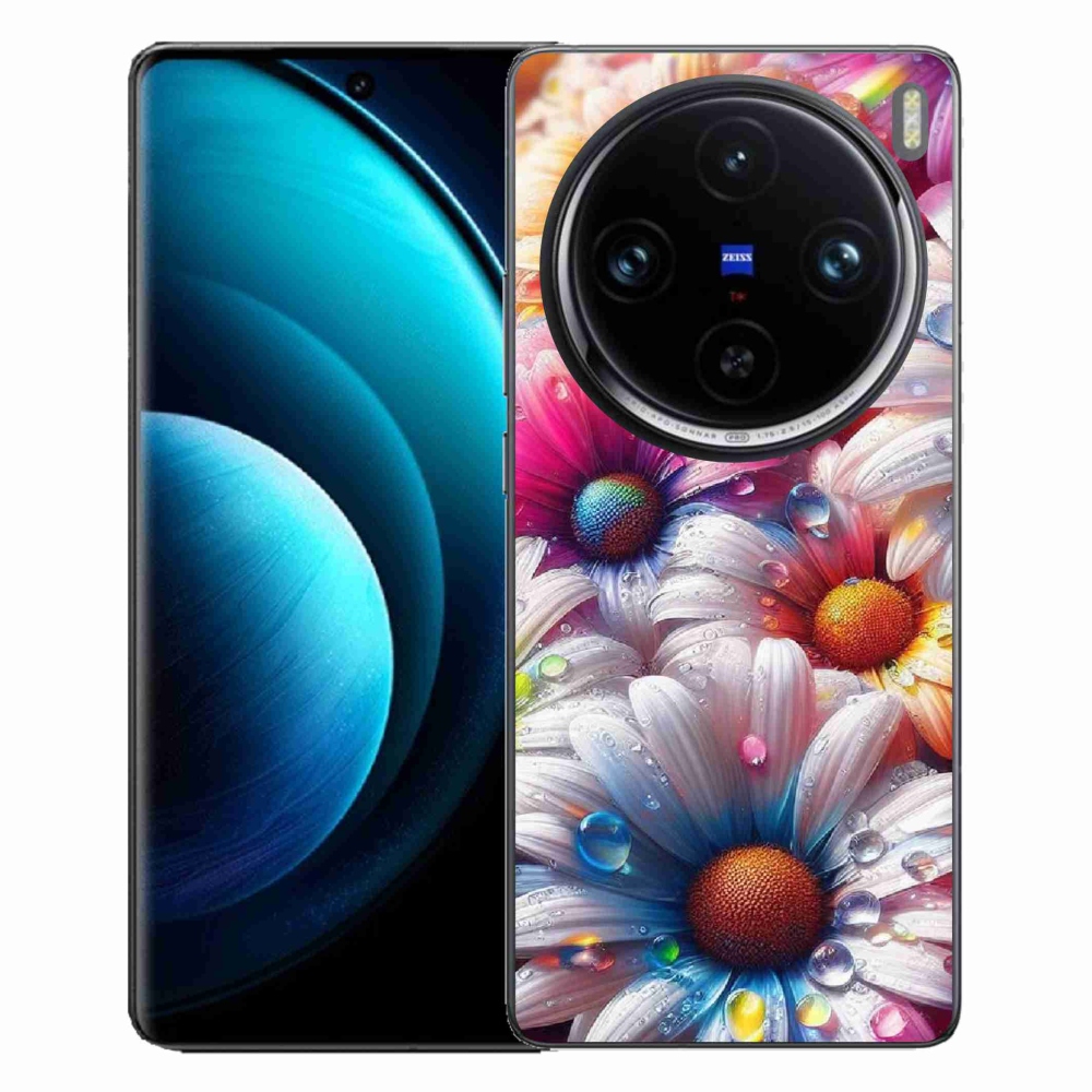 Zselés borítás mmCase a Vivo X100 Pro 5G készülékhez - színes margaréták