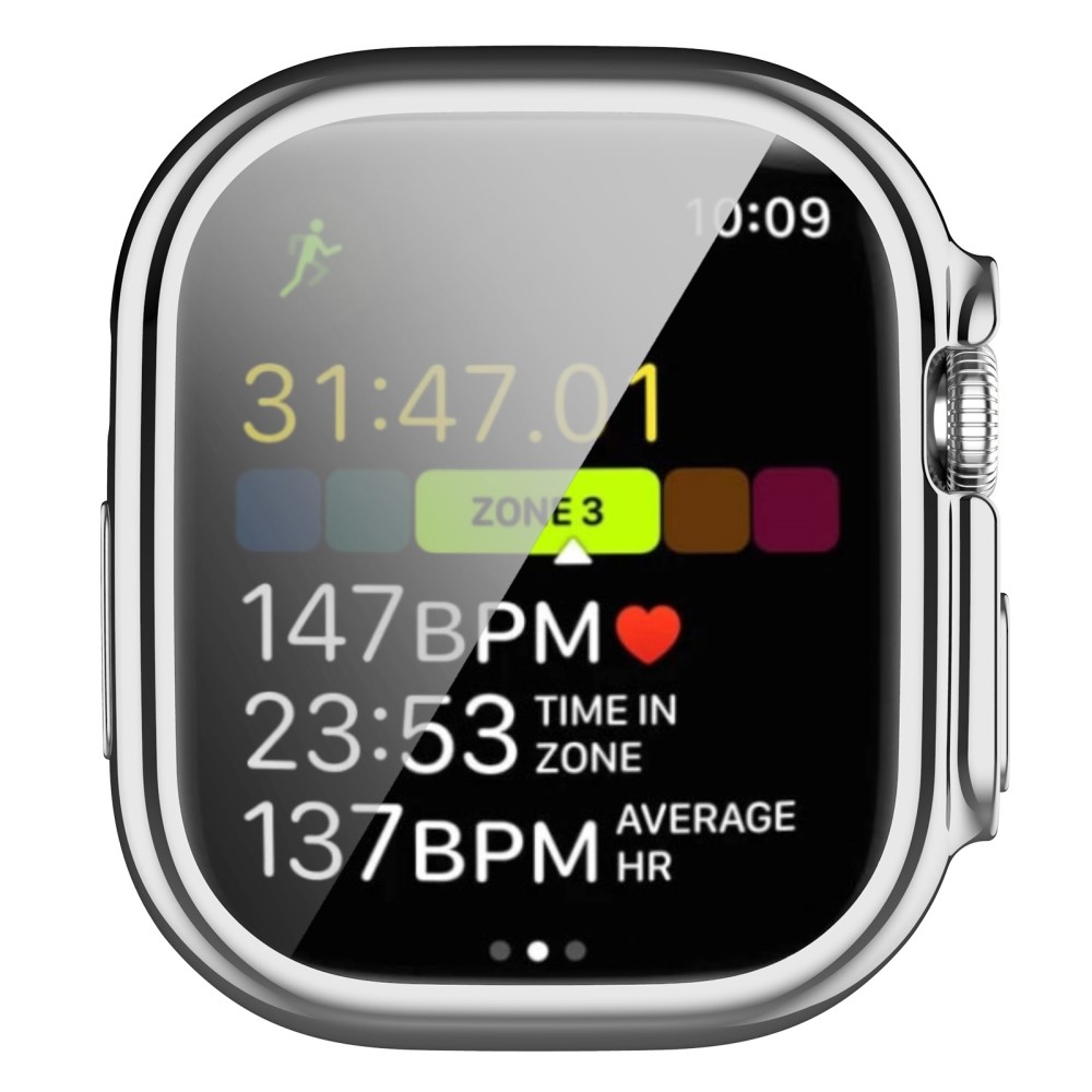Puha, felpattintható gél védőtok az Apple Watch Ultra/Ultra 2 49 mm-es órájához - ezüstszínű