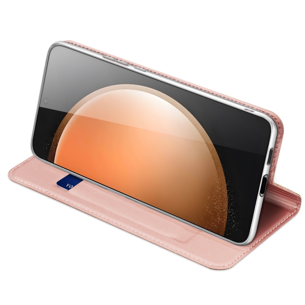 DUX könyvtáska Samsung Galaxy S25 FE készülékhez - rózsaarany