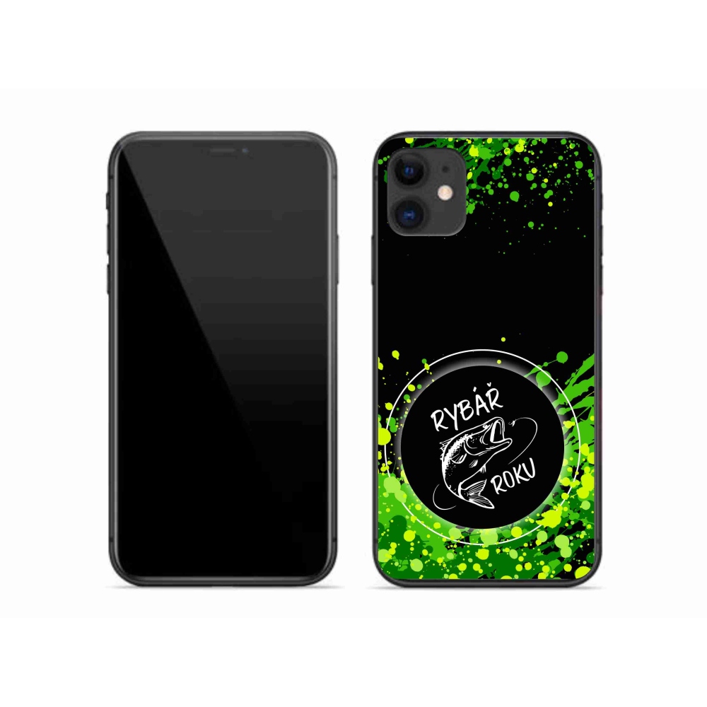 Zselés borítás mmCase iPhone 11 készülékhez - Az év horgásza fekete háttérrel