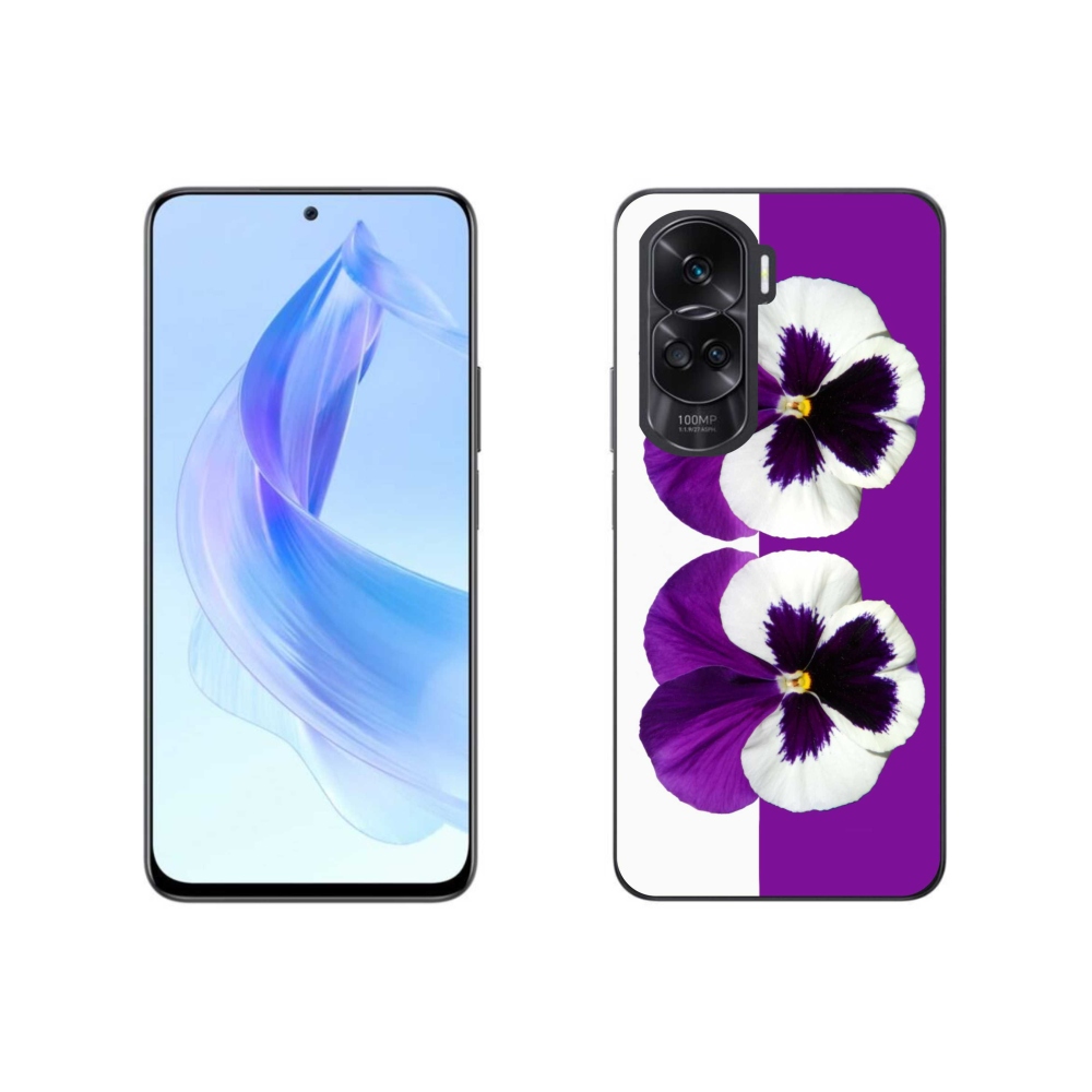 Zselés borító mmCase a Honor 90 Lite-hoz - lila és fehér virág