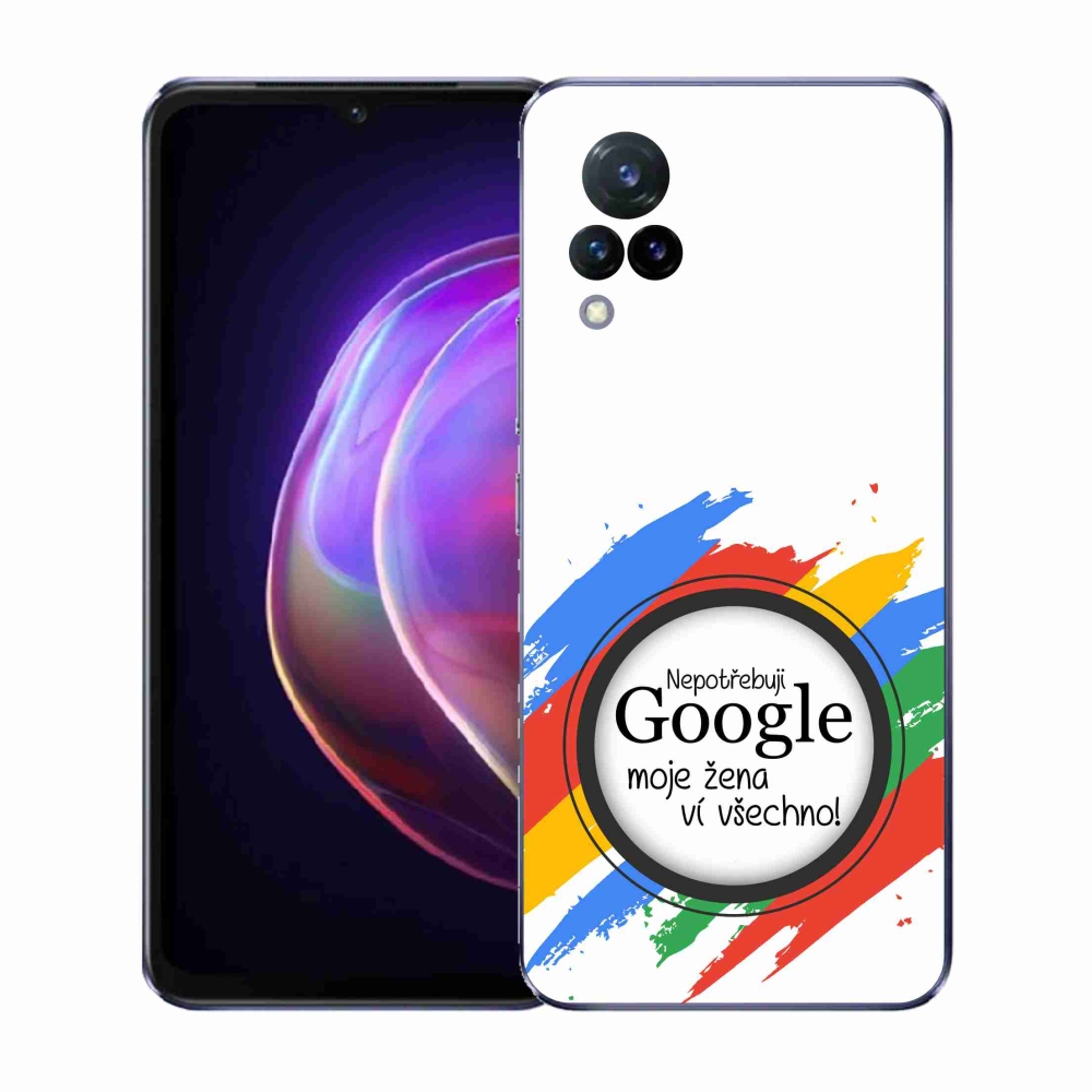 Gél borító mmCase a Vivo V21 4G/5G-n - a nő mindent tud fehér háttérrel