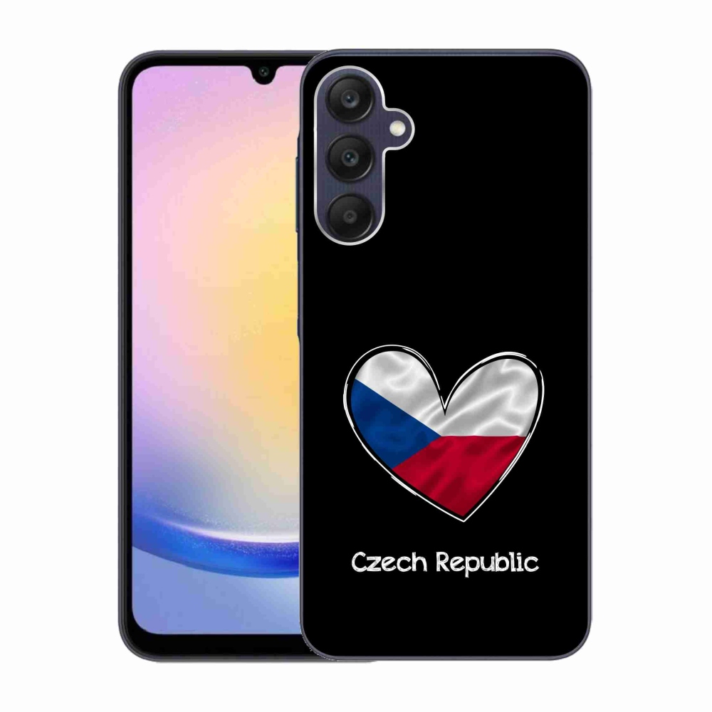 Gél védőhuzat mmCase Samsung Galaxy A25 5G - zászlós szív fekete háttérrel