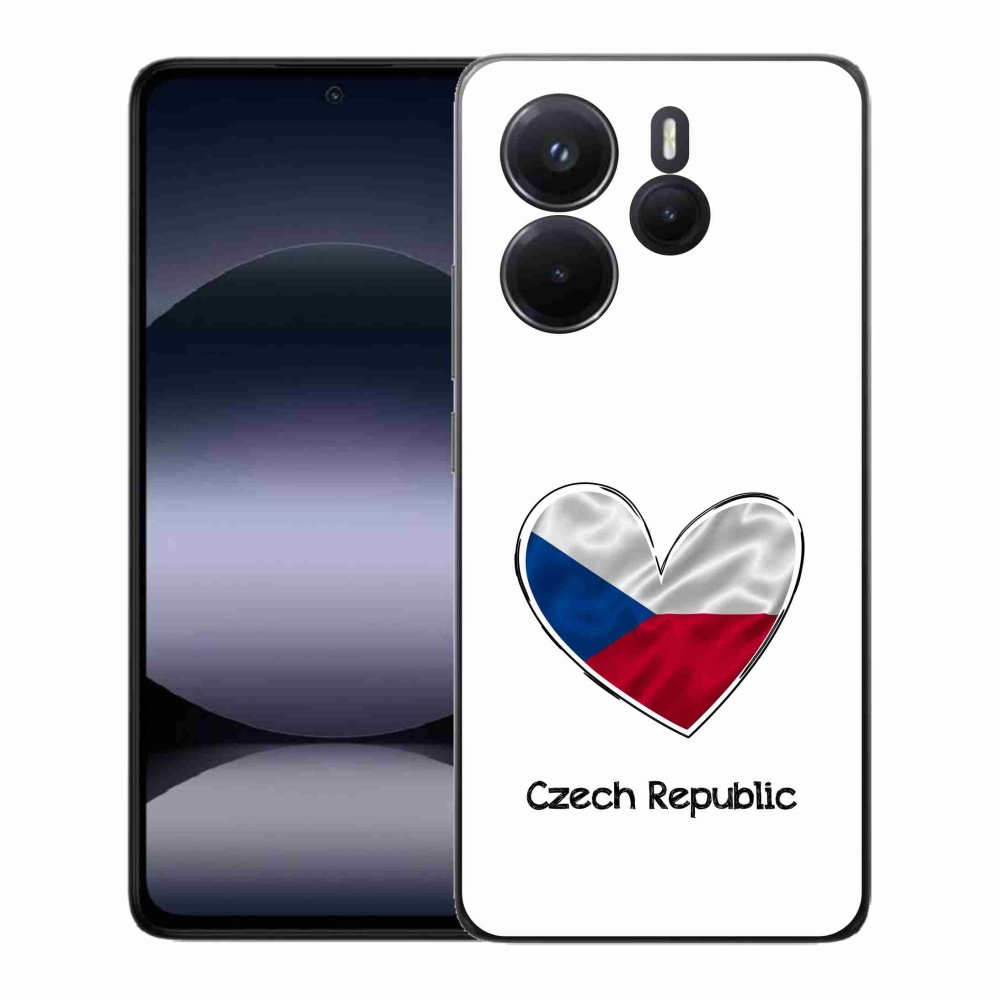 Gél borító mmCase a Xiaomi Redmi Note 14-hez - szív zászló fehér háttérrel