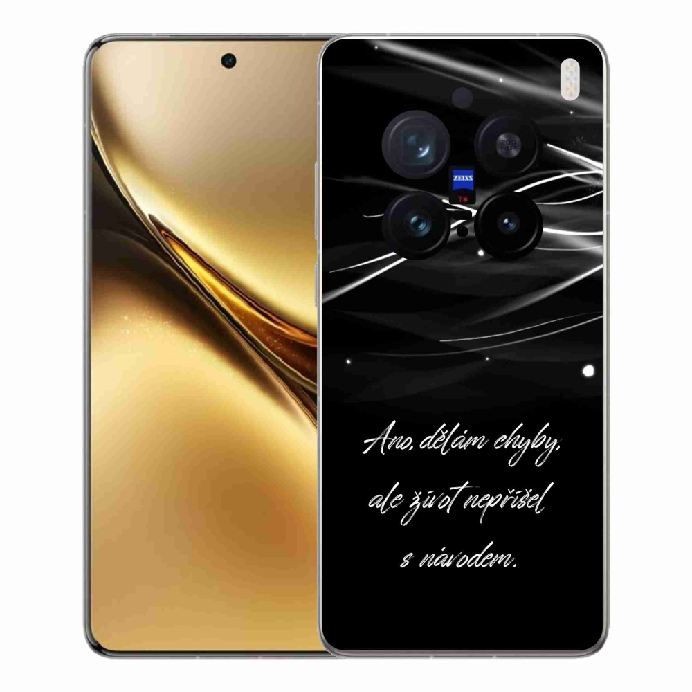 Zselés borítás mmCase a Vivo X200 Pro 5G-n - idézem fekete háttérrel