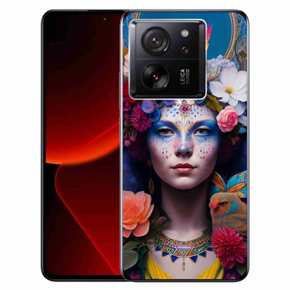Gél borítás mmCase a Xiaomi 13T/13T Pro számára - nő virágokkal