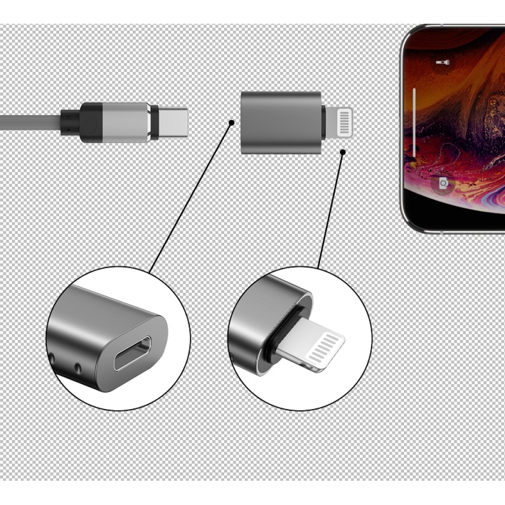 Swissten OTG átalakító Lightning (m)/USB-C(f)
