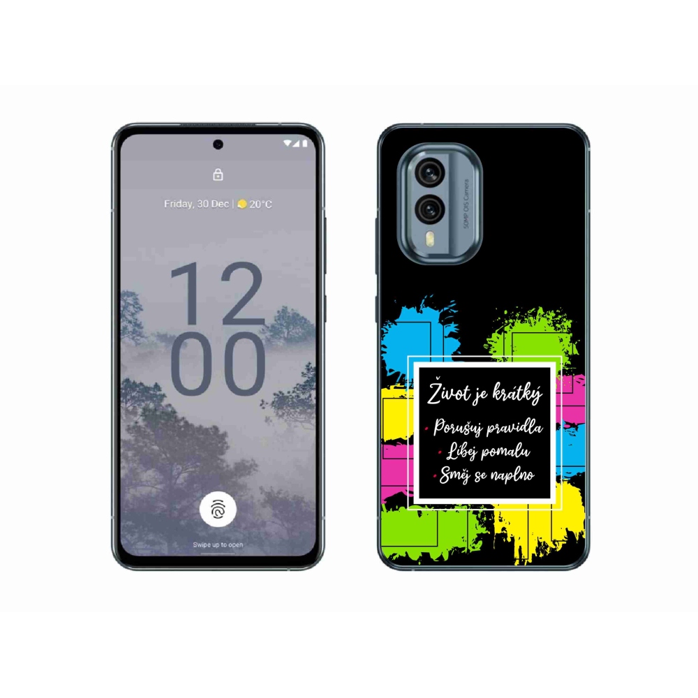 Gél védőhuzat mmCase a Nokia X30 5G készülékhez - Idézet 5 fekete háttér