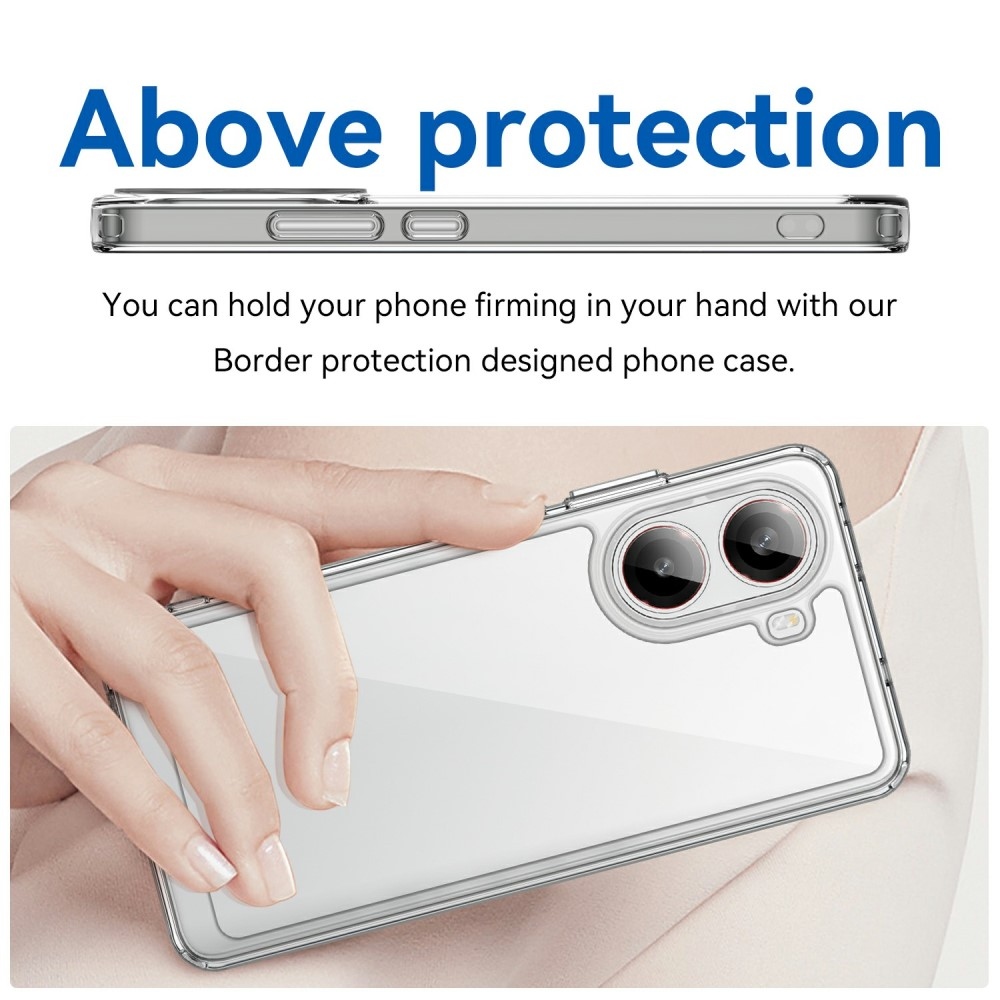 Gél tok kemény hátlappal a Xiaomi Poco X7 Pro 5G számára - átlátszó