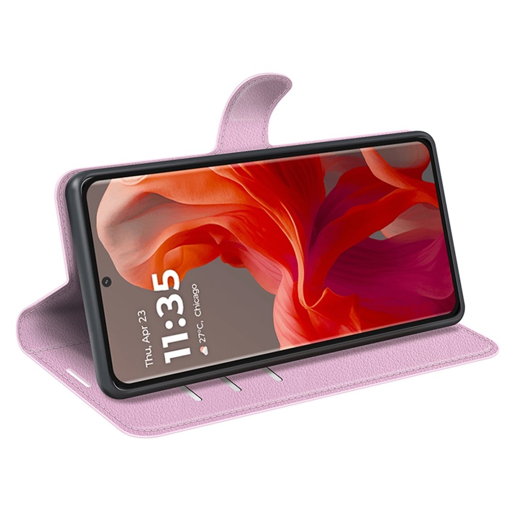 Litchi könyv tok Motorola Moto G85 5G - rózsaszínű