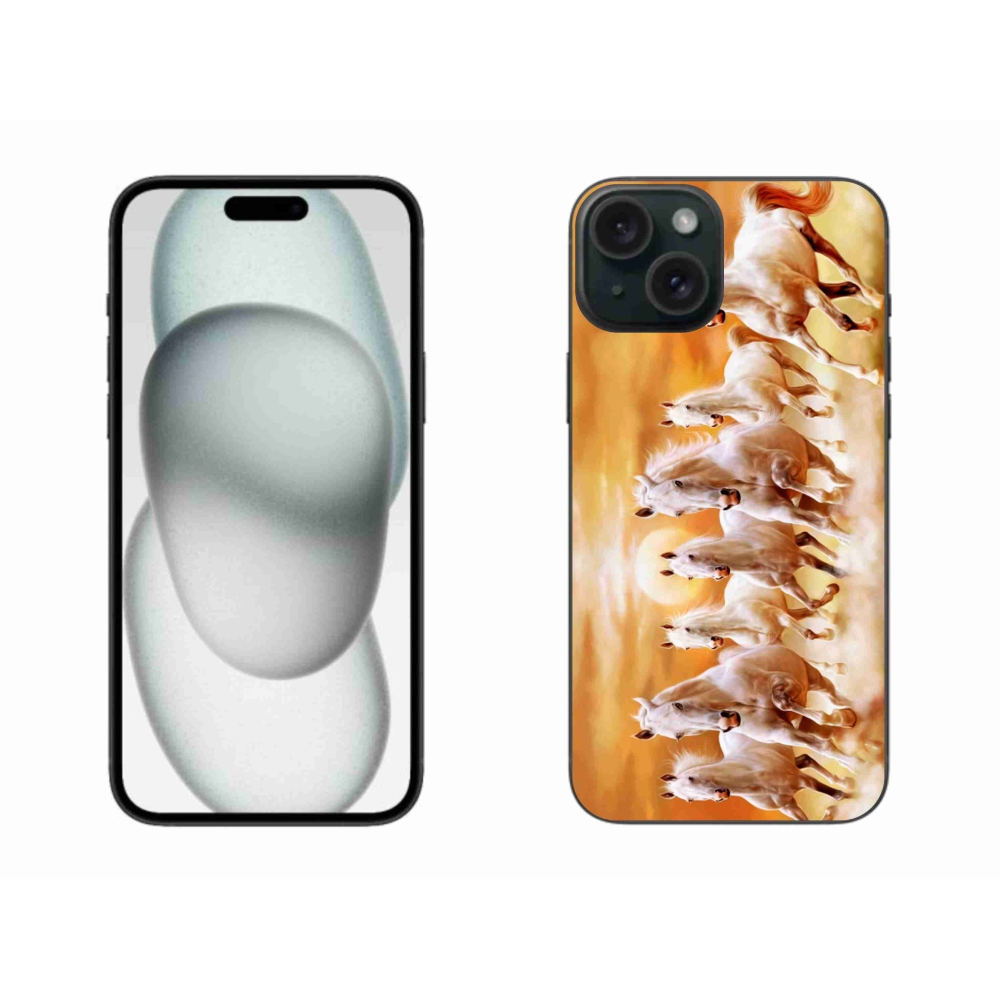 Gél tok mmCase iPhone 15 Plus készülékhez - lovak 2
