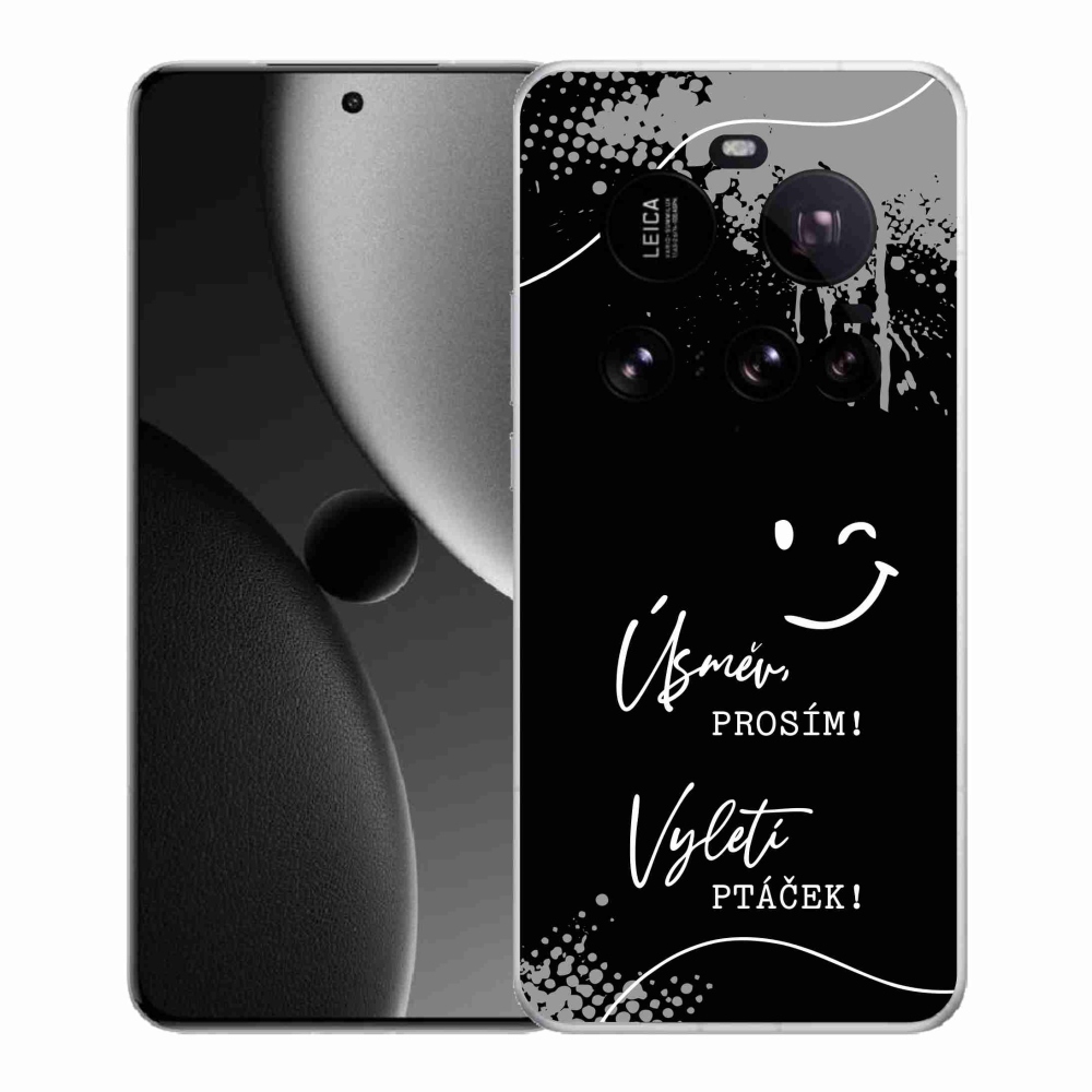 Gél borító mmCase a Xiaomi 15 Ultra számára - vicces szöveg 4 fekete háttérrel