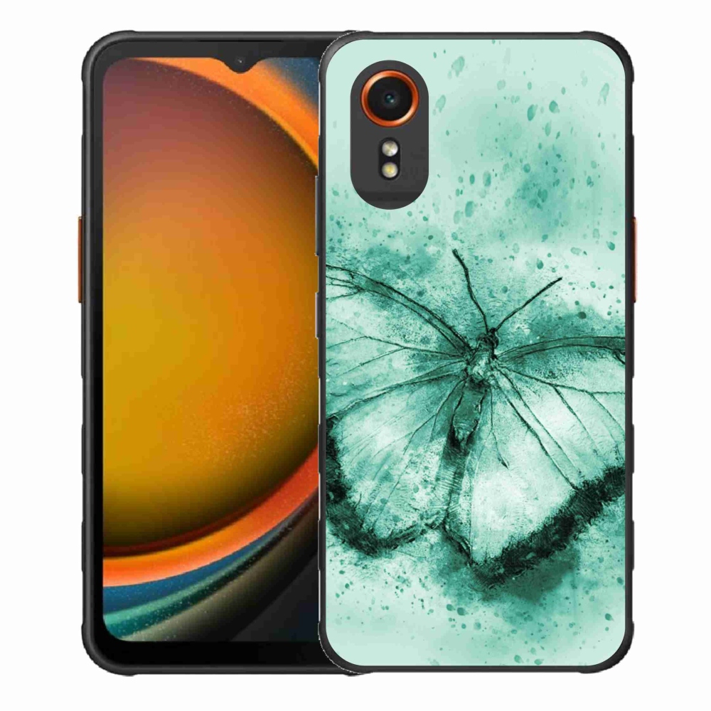 Gél tok mmCase a Samsung Galaxy Xcover 7 készülékhez - zöld pillangó