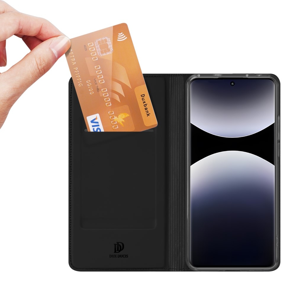 DUX könyvtáska Xiaomi Redmi Note 14 Pro-hoz - fekete