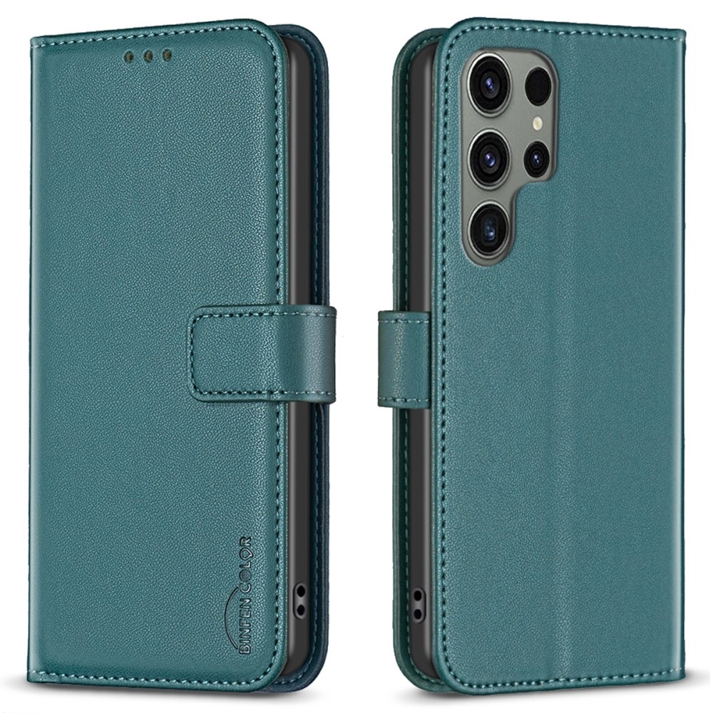 BNF könyvtáska Samsung Galaxy S25 Ultra készülékhez - zöld