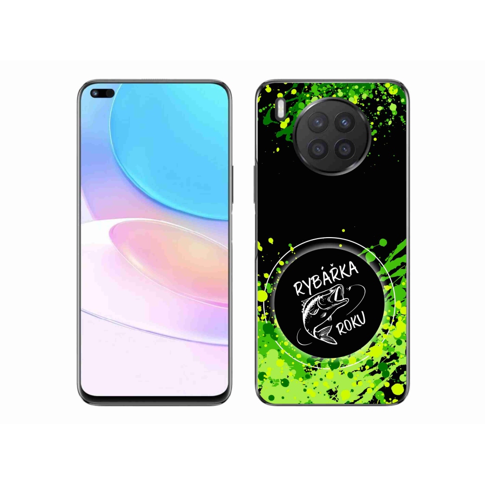 Zselés borító mmCase a Honor 50 Lite készülékhez - az év horgásza fekete háttérrel