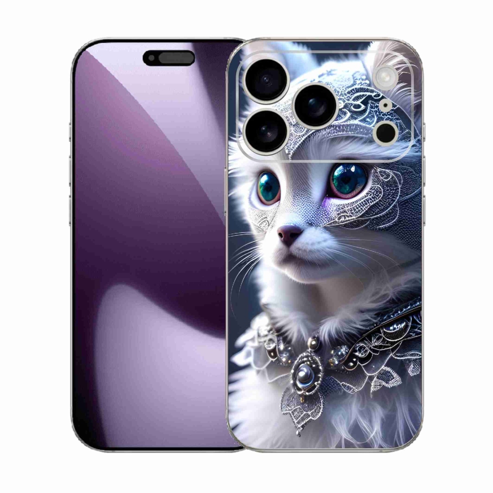 Zselés borítás mmCase iPhone 17 Pro készülékhez - fehér macska