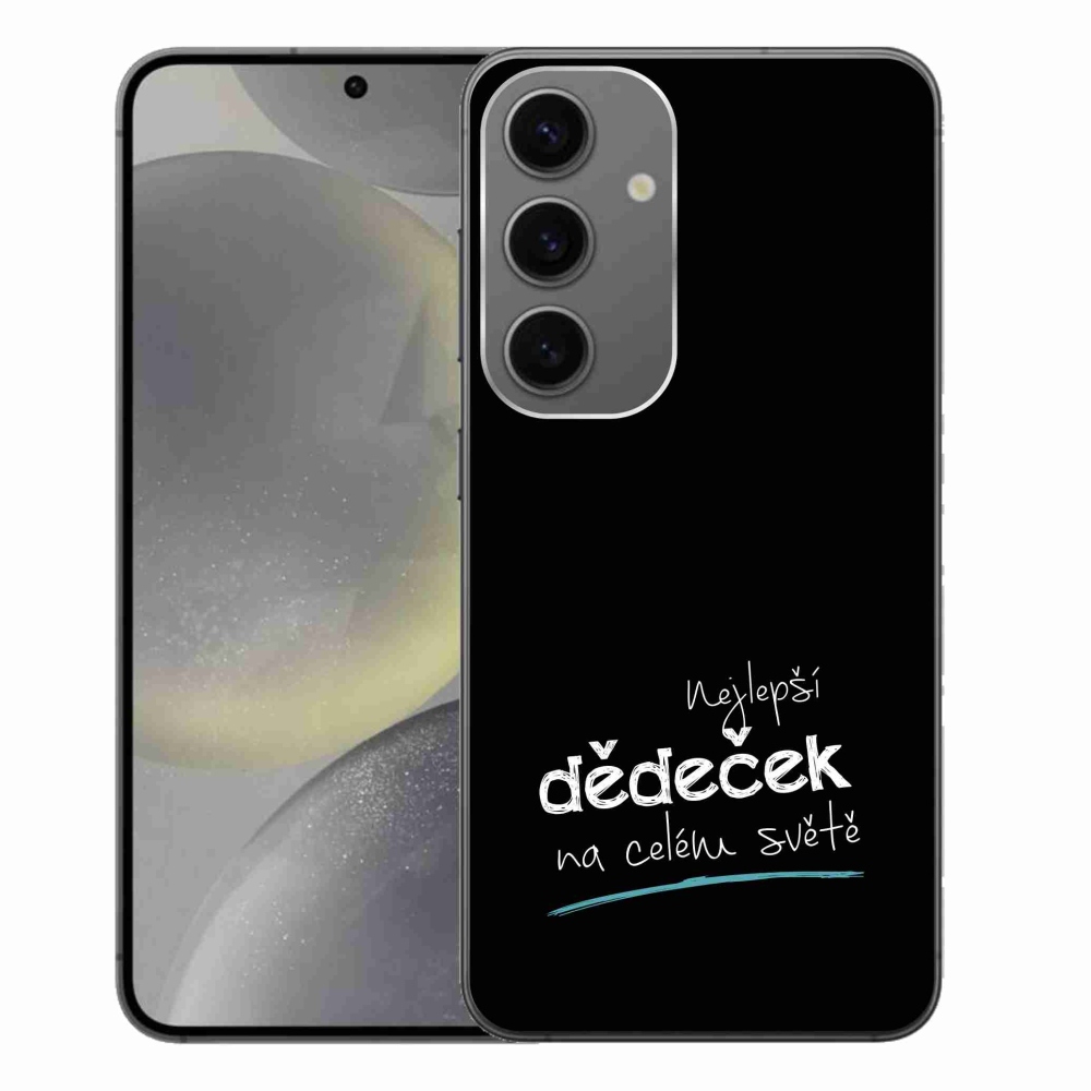 Gél borító mmCase Samsung Galaxy S24+ - a legjobb nagypapa 3 fekete háttérrel