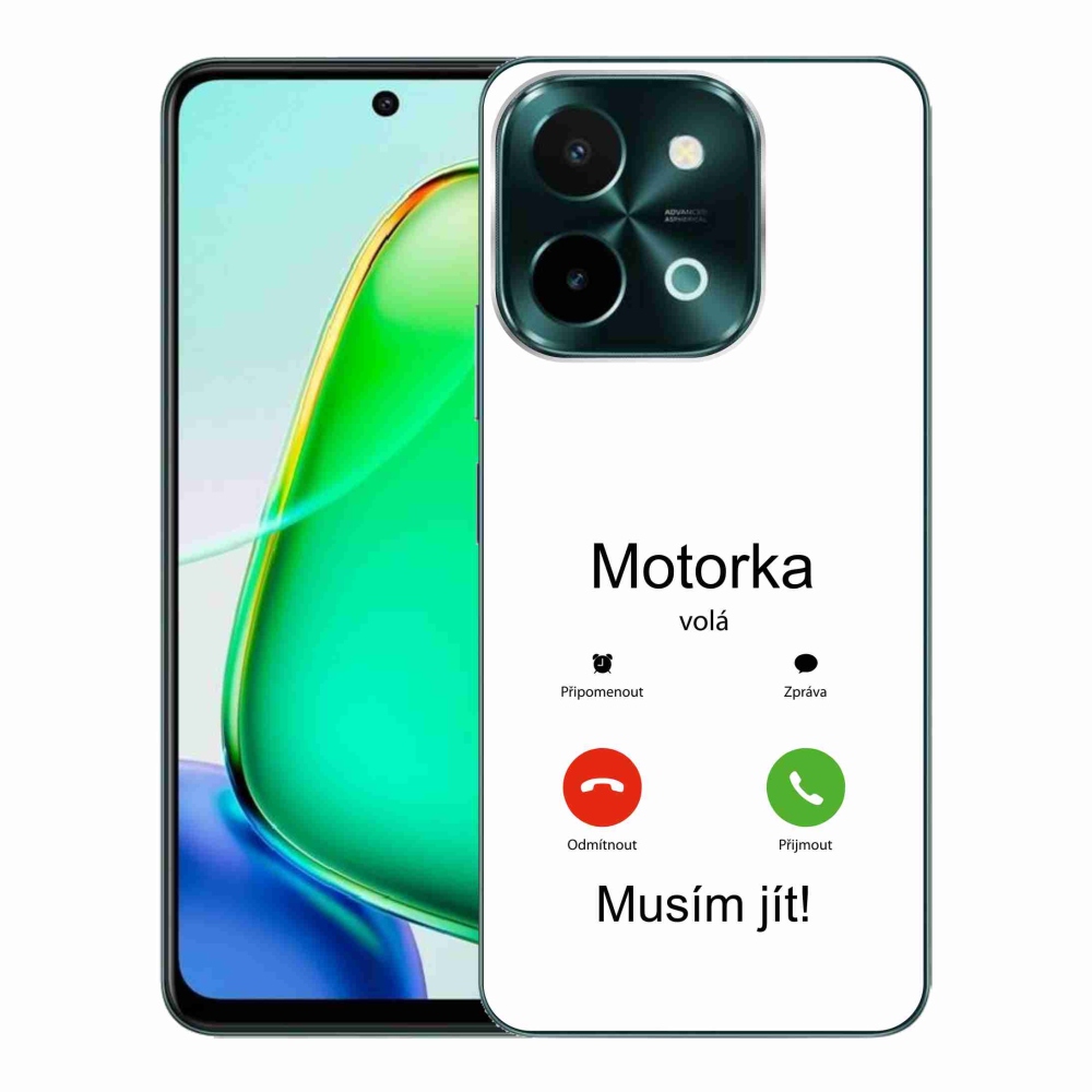 Gél borító mmCase a Vivo Y28-on - motoros hívások fehér háttérrel