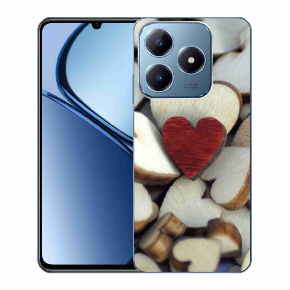 Gél borítás mmCase a Realme C63 készülékhez - gravírozott piros szív