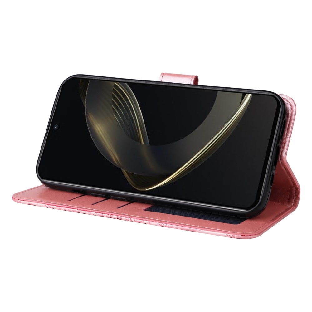 Napraforgó könyvtáska Huawei Nova 12 SE-hez - rózsaszín