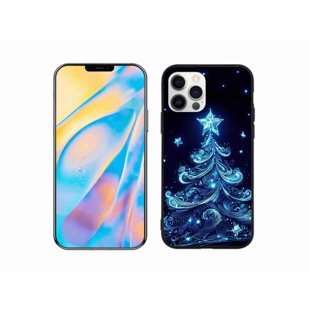 Gél borítás mmCase iPhone 12 készülékhez - neon karácsonyfa 4