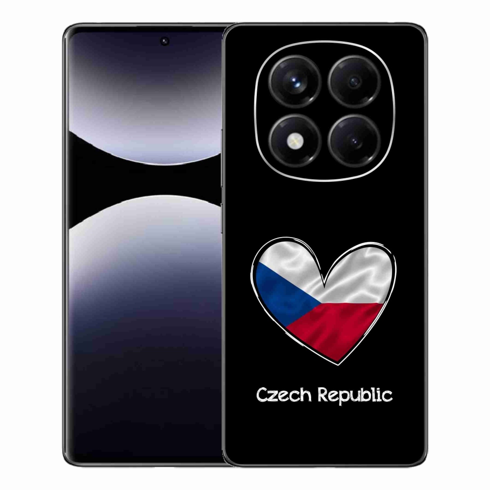 Gél borítás mmCase a Xiaomi Redmi Note 14 Pro számára - szív zászló fekete háttérrel