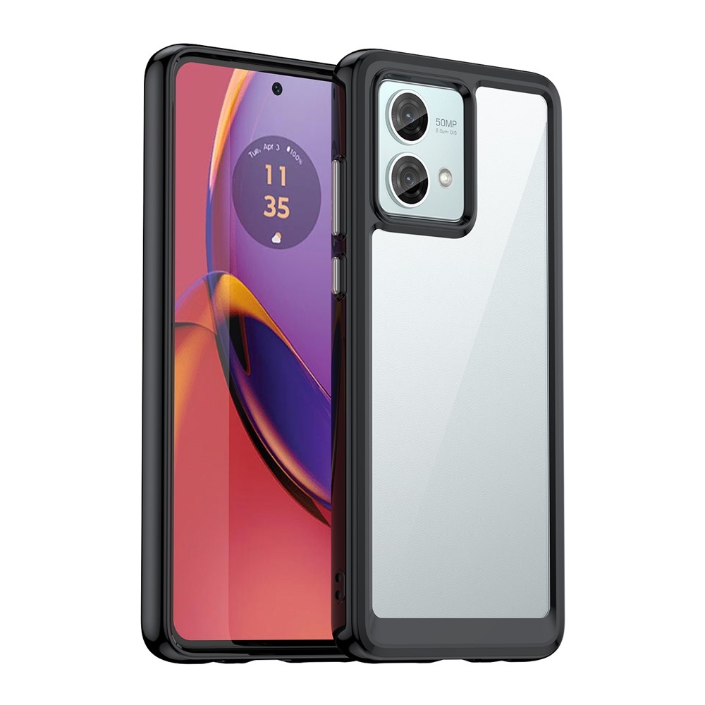 Gél tok kemény hátlappal a Motorola Moto G84 5G készülékhez - fekete