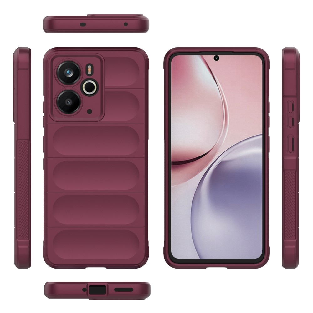 Rugg tartós zselés tok a Realme 14 5G készülékhez - bordó színű