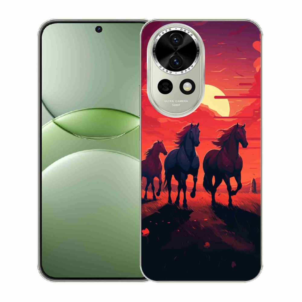 Gél borítás mmCase a Huawei Nova 13 5G-n - lovak és naplemente