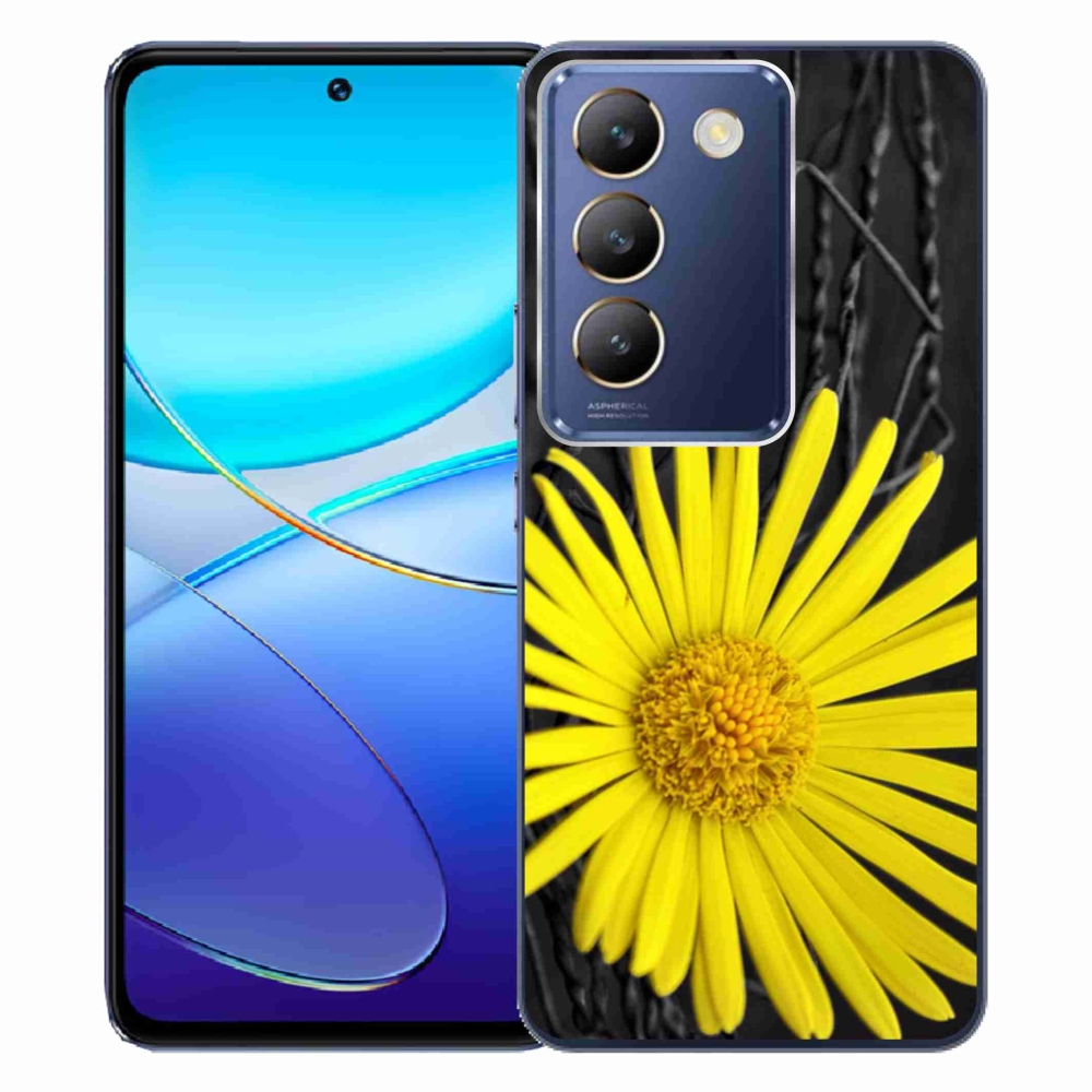 Gél védőburkolat mmCase a Vivo V40 SE 4G/5G készülékhez - sárga virág