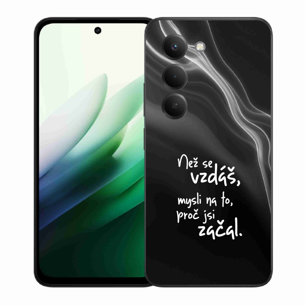 Gél borítás mmCase a Xiaomi Redmi 15 5G - idézet 2 fekete háttérrel