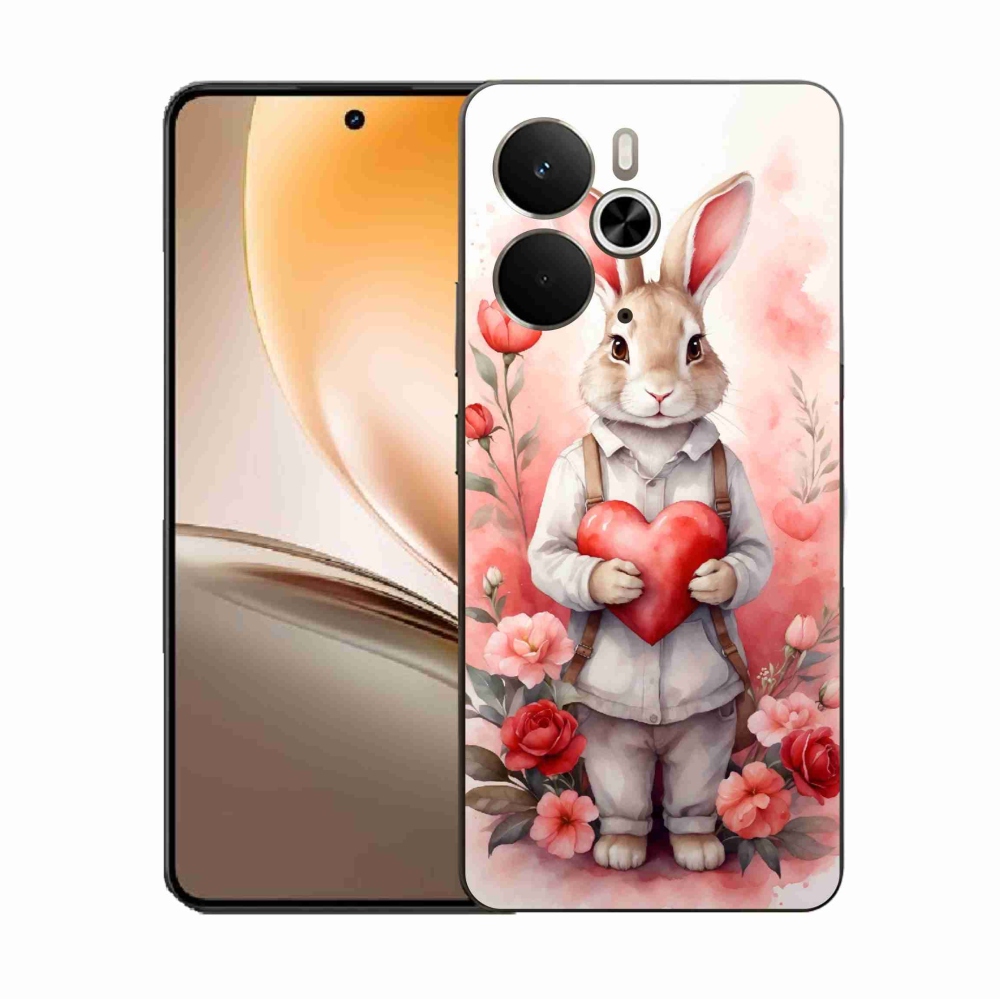 Zselés borítás mmCase a Realme 14 5G számára - nyúl szívvel