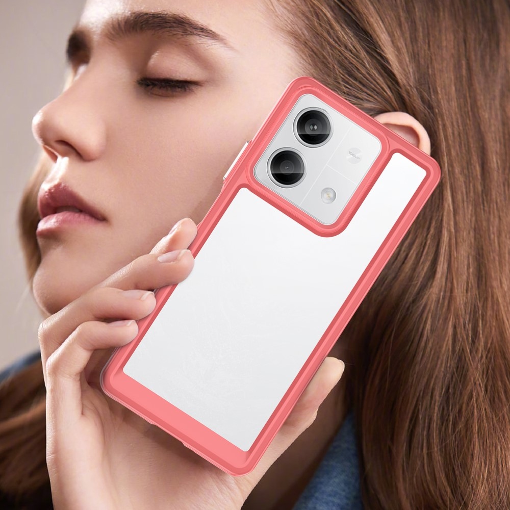 Gél tok fix hátlappal a Xiaomi Redmi Note 13 5G-re - piros színű