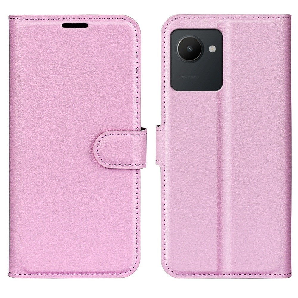 Litchi könyvtáska a Realme C30 készülékhez - rózsaszín