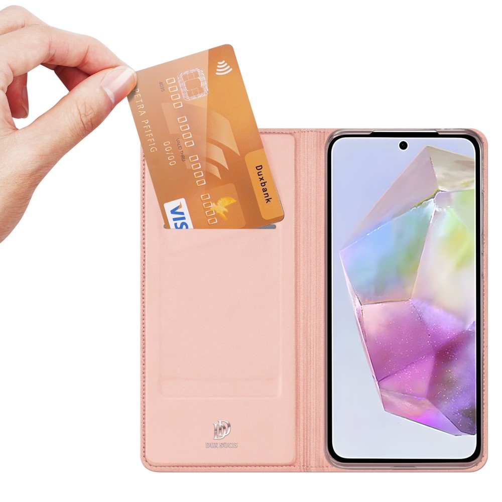 DUX könyvtáska Samsung Galaxy A36 5G/A56 5G - rózsaarany színben