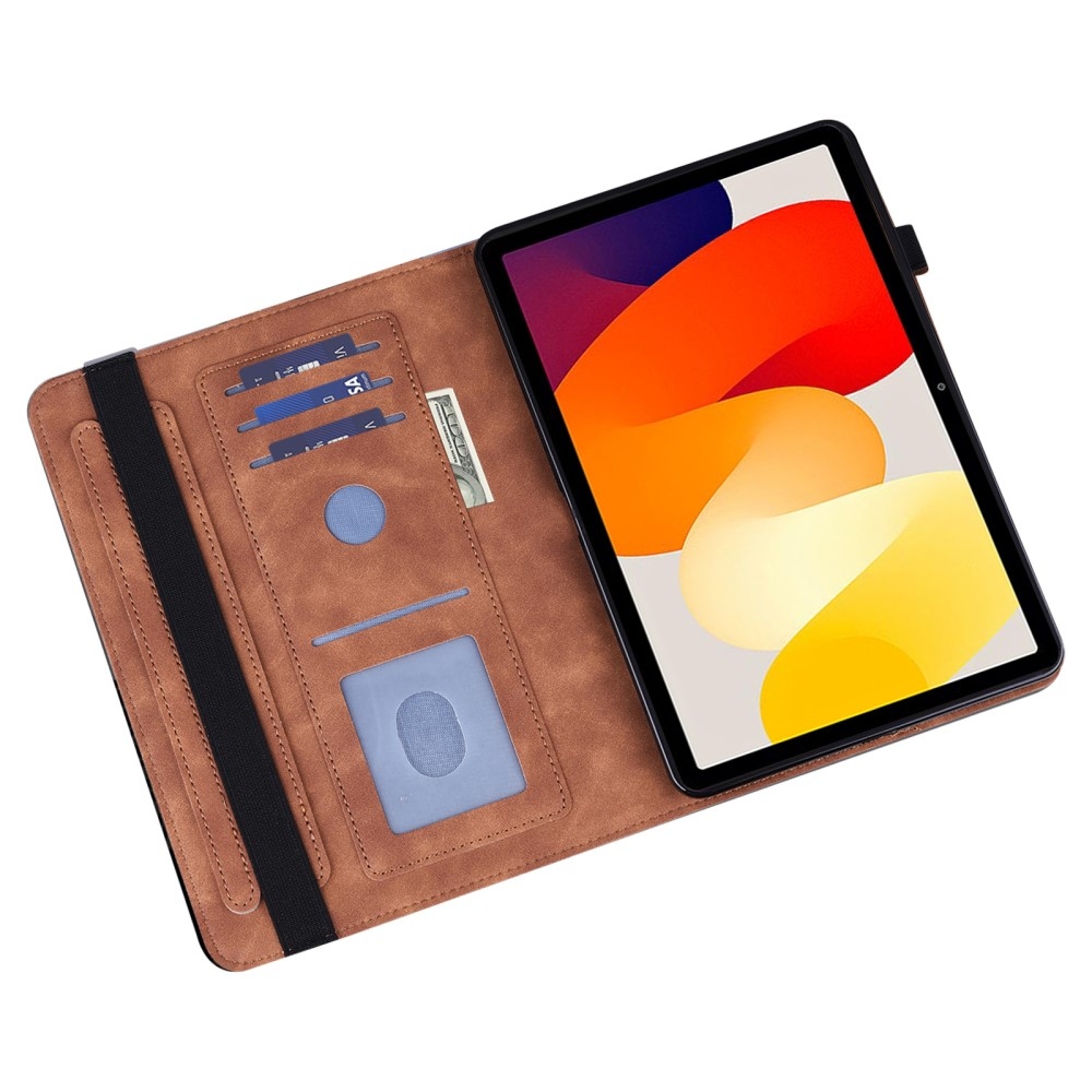 Virágos tok Xiaomi Redmi Pad SE-hez - barna