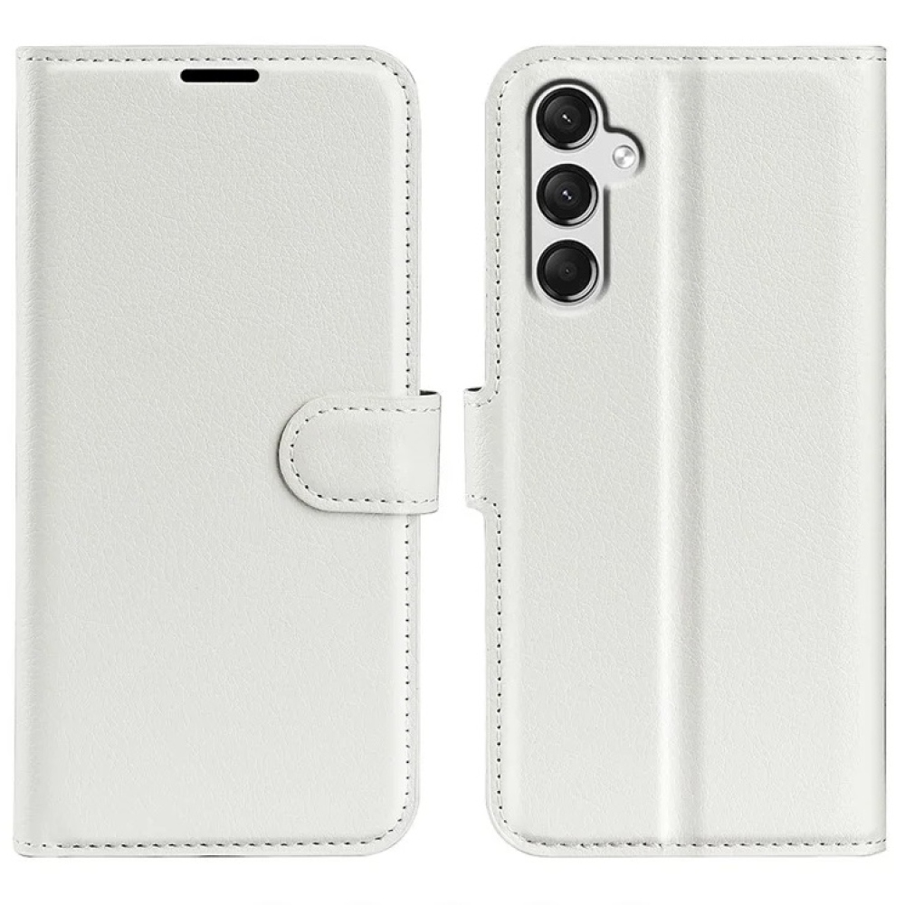 Litchi könyv tok Samsung Galaxy A25 5G - fehér